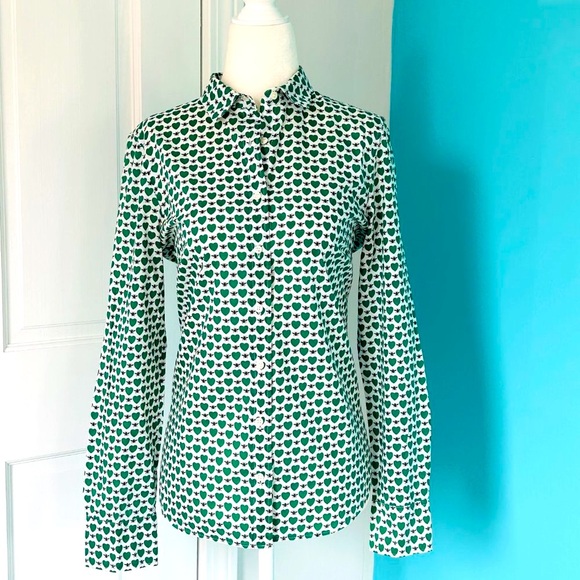 J. Crew Perfect Button Down Shirt in Honeypie Print (size 2) - Picture 4 of 13